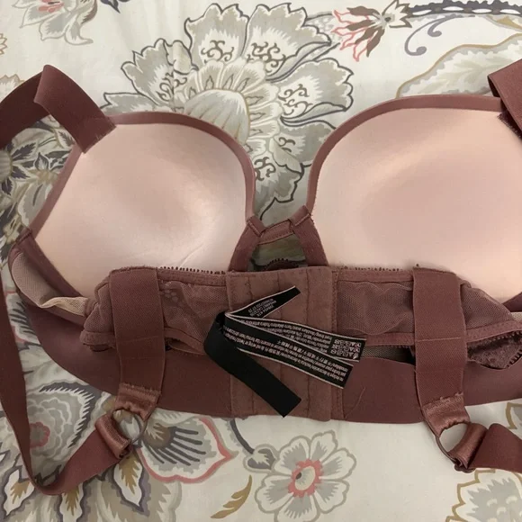 Victoria’s Secret Elegant Mauve Lace Very Sexy Push-up Bra Size 36B Padded Mesh - Picture 6 of 10
